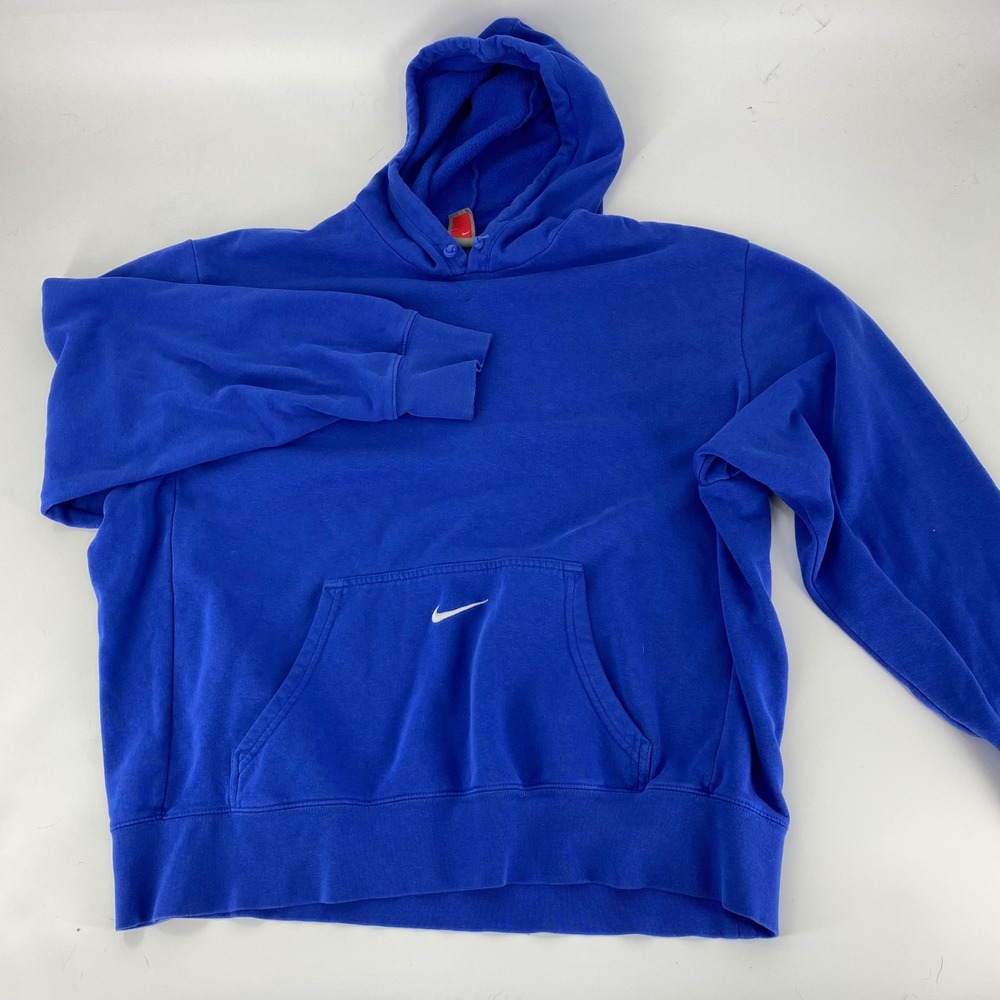 Nike Team Blue Pullover Hoodie Sweatshirt Men's XL Embroidered Swoosh Hooded